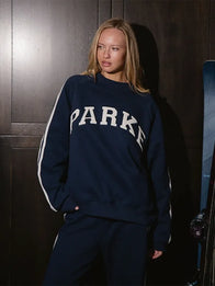 Parke Sport Stripe Mockneck Sweatshirt Sweatshirt unisex detail view 2 | Dash Racegear — Navy blue Parke 2026 Sport Stripe mockneck sweatshirt, cozy fit and sporty style for everyday wear.