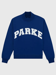 Parke Holiday Varsity Turtleneck Sweatshirt Sweatshirt unisex detail view 3 | Dash Racegear — 2025 Parke Holiday Varsity Turtleneck Fleece Sweatshirt in Blue, premium fleece fabric, varsity-inspired accents, suited for everyday winter outfits.