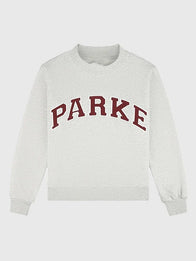 Parke Holiday Varsity Mockneck Grey Sweatshirt Sweatshirt unisex detail view 3 | Dash Racegear — Cozy grey 2025 Parke Holiday Varsity fleece mockneck, designed for holiday season comfort and stylish warmth.