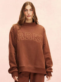 Parke Monochrome Varsity Mockneck Sweatshirt Sweatshirt unisex front product view | Dash Racegear — Parke Monochrome 2026 Fleece Mockneck Sweatshirt, soft and versatile for casual, urban streetwear vibes.