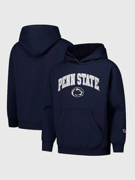 Penn State Hoodie Hoodie unisex front product view | Dash Racegear — Penn State Nittany Lions Campus Pullover Hoodie in navy blue, soft fleece with bold team logo for campus pride.
