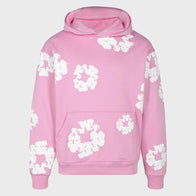 Denim Tears Pink Hoodie Hoodie unisex front product view | Dash Racegear — Pullover Denim Tears Pink Hoodie For Men And Women