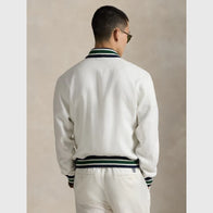 Polo Ralph Lauren US Open Linen Bomber Jacket Bomber Jacket unisex detail view 3 | Dash Racegear — Polo Ralph Lauren US Open White Zip Bomber