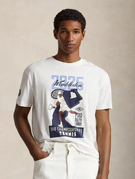 Polo Ralph Lauren x Wimbledon 2026 Graphic T-Shirt Shirt unisex front product view | Dash Racegear — White graphic T-shirt featuring Polo Ralph Lauren x Wimbledon Championships 2026 with timeless casual style.