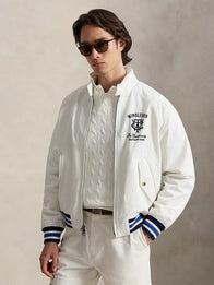 Polo Ralph Lauren x Wimbledon 2026 Twill Jacket Jacket unisex front product view | Dash Racegear — White twill jacket featuring Polo Ralph Lauren x Wimbledon Championships 2026 with a clean, polished look.