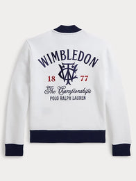 Polo Ralph Lauren x Wimbledon 2026 Fleece Baseball Jacket Jacket unisex detail view 2 | Dash Racegear — White fleece baseball jacket featuring Polo Ralph Lauren x Wimbledon Championships 2026 with a clean, sporty look.