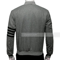 Power Book II Ghost S02 Tariq St Patrick Grey Wool Jacket Jacket unisex detail view 4 | Dash Racegear — Power Tariq Grey Wool Bomber Jacket
