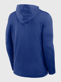 Puerto Rico 2026 World Baseball Classic Long Sleeve Hoodie T-Shirt Hoodie unisex detail view 2 | Dash Racegear — Nike Puerto Rico WBC 2026 Dri‑FIT long‑sleeve hoodie shirt in royal, sweat‑wicking fabric with bold national graphics for fans.