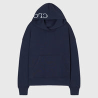 Closed Hoodie Womens Hoodie unisex front product view | Dash Racegear — Closed 2025 collection fleece hoodie in rich navy for women