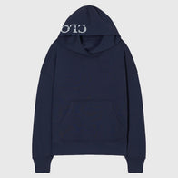 Closed Hoodie Womens Hoodie unisex front product view | Dash Racegear — Closed 2025 collection fleece hoodie in rich navy for women