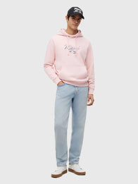 Tommy Hilfiger x Cadillac F1 Team Miami Hoodie Hoodie unisex detail view 2 | Dash Racegear — Cadillac F1 x Tommy Hilfiger Miami pink hoodie, unisex design with graphic print for casual racing fan fashion.