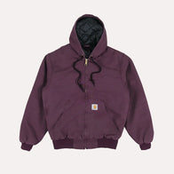 Mens Purple Carhartt Hooded Jacket Jacket unisex front product view | Dash Racegear — Purple Carhartt work jacket - Hooded Jacket