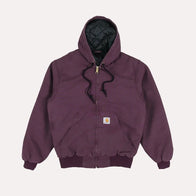 Mens Purple Carhartt Hooded Jacket Jacket unisex front product view | Dash Racegear — Purple Carhartt work jacket - Hooded Jacket