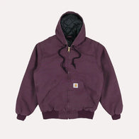 Mens Purple Carhartt Hooded Jacket Jacket unisex front product view | Dash Racegear — Purple Carhartt work jacket - Hooded Jacket