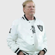 Mark Davis Preseason 2025 Raiders Bomber Jacket Bomber Jacket unisex detail view 4 | Dash Racegear — NFL Raiders Bomber Jacket Worn by Mark Davis