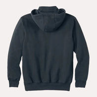 Carhartt Paxton Heavyweight Hoodie Hoodie unisex detail view 3 | Dash Racegear — Full back shot of the navy blue Carhartt heavyweight hoodie, highlighting its hood and simple design.