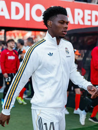 Adidas Real Madrid 25/26 Track Jacket Jacket unisex detail view 2 | Dash Racegear — Adidas Real Madrid 25/26 white track jacket with clean crest detail, perfect for casual football supporters.