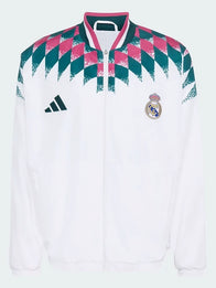Real Madrid Stadium Track Jacket Jacket unisex front product view | Dash Racegear — Real Madrid 2026 Adidas Stadium White Track Jacket for men and women with sporty everyday style.
