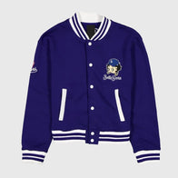New Era x Bella Dona x Betty Boop Dodgers Jacket Jacket unisex front product view | Dash Racegear — New Era x Bella Dona x Betty Boop Dodgers jacket with playful graphic design