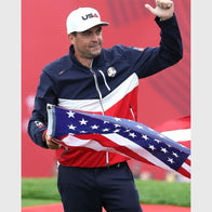 Ryder Cup 2025 Keegan Bradley Team United States Jacket Jacket unisex front product view | Dash Racegear — Keegan Bradley Ryder Cup 2025 Jacket for Team USA golf fans