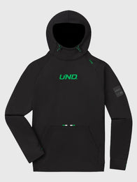 UNRL x University of North Dakota Crossover Hoodie Hoodie unisex front product view | Dash Racegear — UNRL x UND crossover hoodie merging streetwear edge with team identity