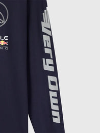 OVO x Oracle Red Bull Racing 2026 Long-Sleeve T-shirt Shirt unisex detail view 4 | Dash Racegear — OVO x Oracle Red Bull Racing navy tee with long sleeves and smooth casual wear appeal.