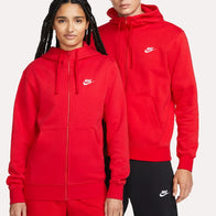 Sportswear Club Red Nike Hoodie Hoodie unisex front product view | Dash Racegear — Nike Red Hoodie – Sportswear Club Essentials Fit