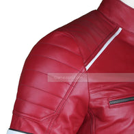 Red Retro Cafe Racer Jacket Jacket unisex detail view 4 | Dash Racegear — Cafe Racer Red Retro Jacket Men