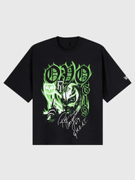 Rey Mysterio OVO x WWE Graphic T-Shirt Shirt unisex front product view | Dash Racegear — OVO x WWE Rey Mysterio 2026 black graphic T-shirt, bold cotton streetwear tee for wrestling fans and everyday casual outfits