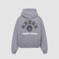 Rhude French Riviera Patch Hoodie Hoodie unisex front product view | Dash Racegear — Rhude French Riviera Edition Hoodie – Unique Patch Statement Piece