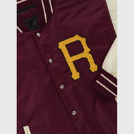 Rhude Batting Cage Satin Varsity Jacket Varsity Jacket unisex detail view 3 | Dash Racegear — Unisex satin bomber jacket by Rhude with batting cage theme.