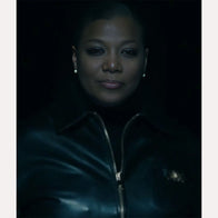The Equalizer S5 Queen Latifah Black Leather Jacket Leather Jacket unisex front product view | Dash Racegear — Inspired by The Equalizer – Queen Latifah’s Black Leather Jacket