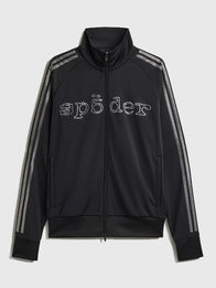 Adidas x Sp5der Rhinestone Tracksuit Tracksuit unisex detail view 5 | Dash Racegear — Adidas x Sp5der 2026 Rhinestone Unisex Full Zip Tracksuit in Black featuring bold sparkle details and a sleek athletic style.