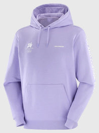 Milano Cortina 2026 Olympics Salomon Logo Graphic Purple Hoodie Hoodie unisex detail view 2 | Dash Racegear — Unisex Milano Cortina 2026 Salomon Hoodie in purple, featuring eye-catching graphics for fans enjoying casual winter outings.