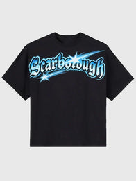 OVO Scarborough Shooting Stars T-Shirt Shirt unisex front product view | Dash Racegear — October’s Very Own Scarborough Shooting Stars 2026 Black Airbrush T Shirt with artistic graphics for basketball supporters