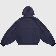 Shinzo Shige 15oz Navy Canvas Clasp Bomber Jacket Bomber Jacket unisex detail view 2 | Dash Racegear — Shinzo Shige 15oz canvas bomber jacket navy blue modern outerwear