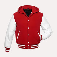 Mens Red Varsity Jacket Varsity Jacket men front product view | Dash Racegear — Mens Red Varsity Jacket