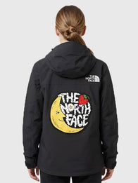 The North Face x Sky High Farm Rain Jacket Jacket unisex detail view 4 | Dash Racegear — North Face x Sky High Farm black rain jacket, unisex relaxed fit with graphic design for urban streetwear.