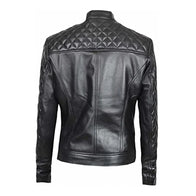 Women’s Black Quilted Leather Jacket Leather Jacket women detail view 2 | Dash Racegear — Black Quailed Leather Jacket