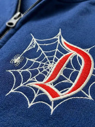 Spiderman Disneyland Hoodie Hoodie unisex detail view 4 | Dash Racegear — Blue Spider-Man Disneyland 2026 zip-up hoodie crafted for cozy comfort and versatile casual fashion.