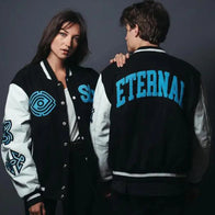 Spiritbox Eternal Varsity Jacket Varsity Jacket unisex front product view | Dash Racegear — spiritbox eternal varsity jacket