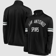San Antonio Spurs G-III Sports by Carl Banks Veteran Track Jacket Jacket unisex front product view | Dash Racegear — Authentic Spurs Veteran Track Jacket – G-III Sports NBA Gear
