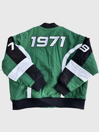 Fanatics Fest NYC 2026 Starbucks Varsity Jacket Varsity Jacket unisex detail view 4 | Dash Racegear — Starbucks Green & Black Fanatics Fest NYC 2026 Bomber Jacket featuring premium comfort and bold streetwear-inspired everyday style.