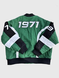 Fanatics Fest NYC 2026 Starbucks Varsity Jacket Varsity Jacket unisex detail view 4 | Dash Racegear — Starbucks Green & Black Fanatics Fest NYC 2026 Bomber Jacket featuring premium comfort and bold streetwear-inspired everyday style.