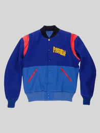 Stefon Diggs Pastelle Varsity Jacket Varsity Jacket unisex front product view | Dash Racegear — Pastelle wool varsity bomber jacket 2026, Stefon Diggs inspired streetwear with classic athletic vibe.