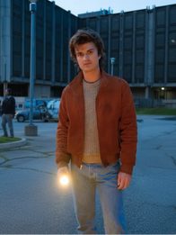 Stranger Things Wrangler Steve Jacket Jacket unisex front product view | Dash Racegear — With vintage appeal and TV-inspired attitude, the Stranger Things Wrangler Steve Jacket fits fans styling effortless outfits.
