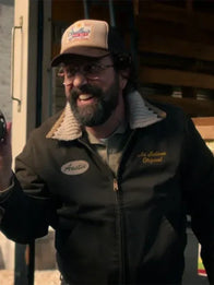 Stranger Things Wrangler Murray Jacket Jacket unisex front product view | Dash Racegear — Channel Murray Bauman’s season five style in the Wrangler Brown Cotton Jacket for versatile fan-ready outfits.