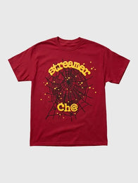 Streamer University x Sp5der Ch@ T-Shirt Shirt unisex front product view | Dash Racegear — Sp5der Ch@ x Streamer University Red T-Shirt – 2026 featuring premium comfort and bold streetwear-inspired everyday style.