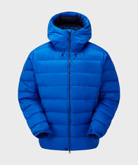 Stylish Blue Puffer Jacket Puffer Jacket unisex front product view | Dash Racegear — Blue Winter Puffer Hooded Jacket