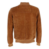 Mens Suede Leather Brown Leather Jacket Leather Jacket men detail view 2 | Dash Racegear — Suede Leather Brown Leather Jacket